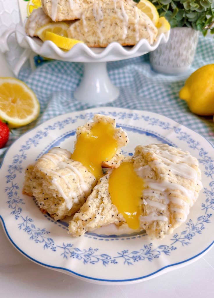 Lemon Poppy Seed Scones with Lemon Curd.