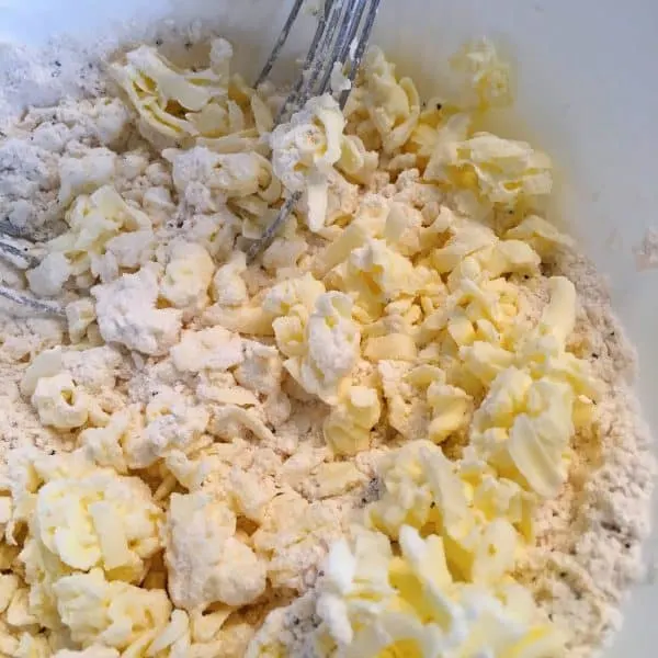 grated butter added to scone dough