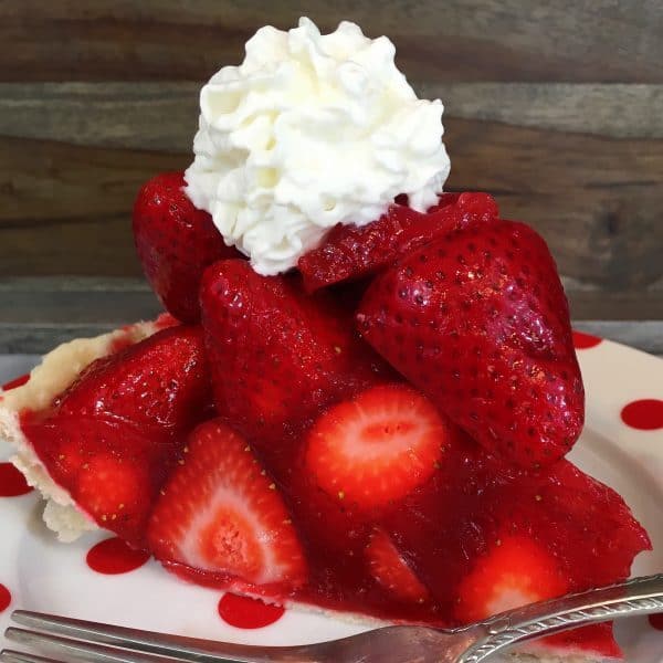 slice of fresh strawberry pie 