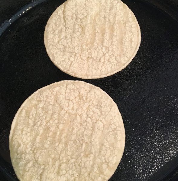 mini taco shells on the grill