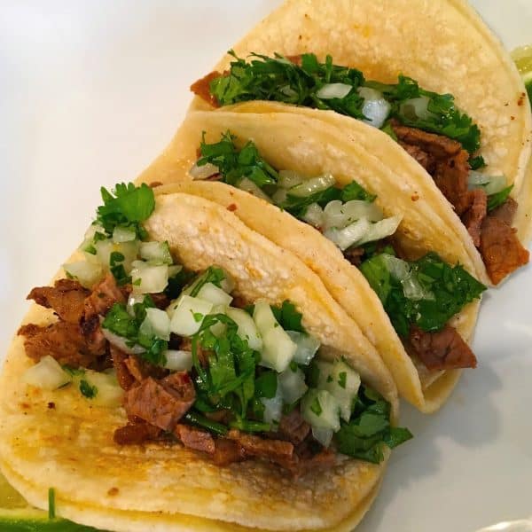 street tacos made with carne asada