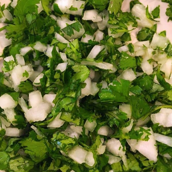 onion and cilantro pico