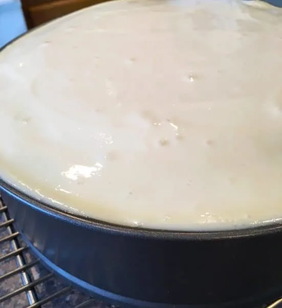 sour cream topping ready for the oven 