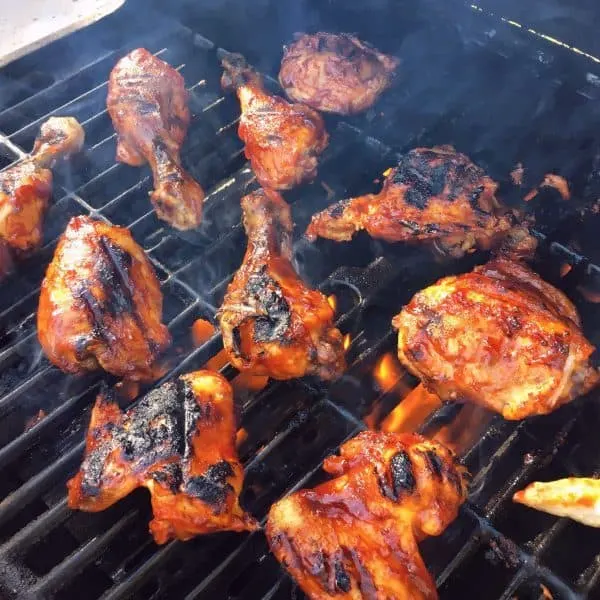 Grilled BBQ Chicken on the grill