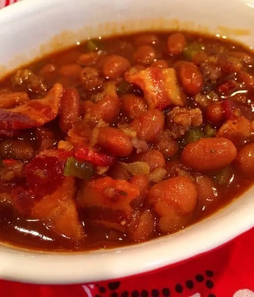cooked loaded Cowboy baked beans