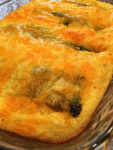 Chili Relleno Casserole in a casserole dish