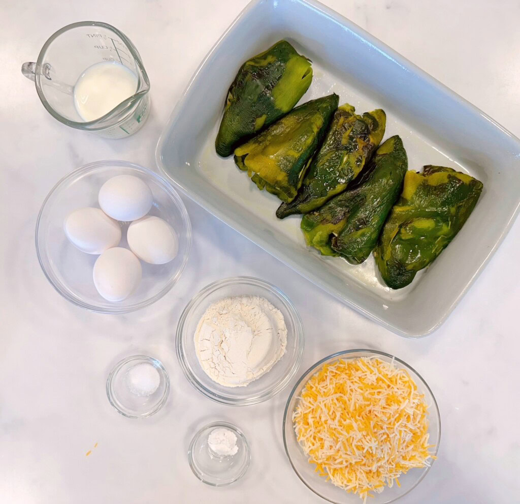 Ingredients for Chili Relleno Casserole.