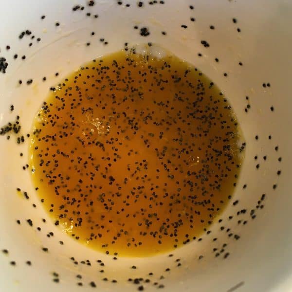 poppy seed dressing in a bowl