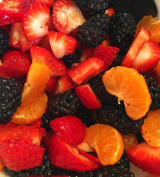 fresh fruit with poppy seed dressing