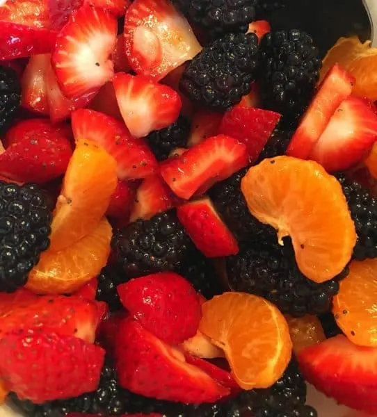 fresh fruit with poppy seed dressing