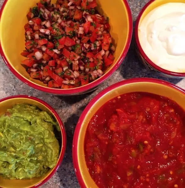 Toppings bar for Nachos.