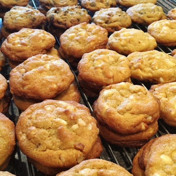 Cookies cooling on baking rack