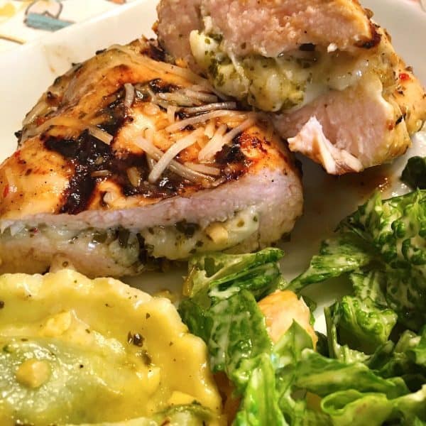 Pesto Stuffed Grilled Chicken Breast 