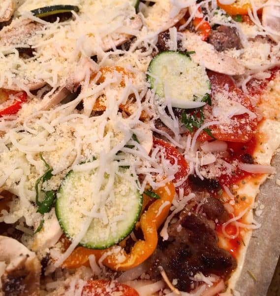 added mushrooms, squash and more cheese for pizza 