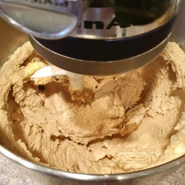 mixing cookie dough batter