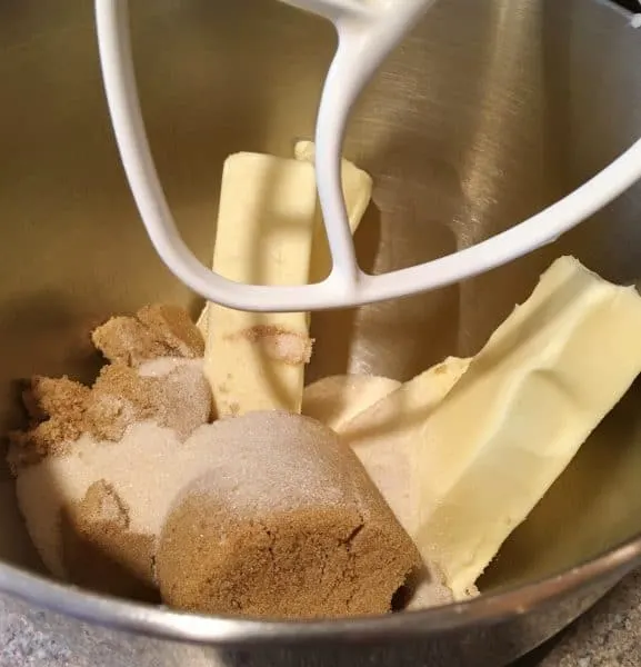 creaming butter and sugar in the mixer