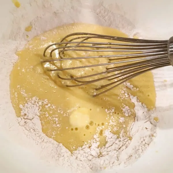 mixing the ingredients for batter together