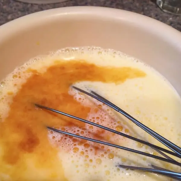 Adding dairy and vanilla to wet ingredients