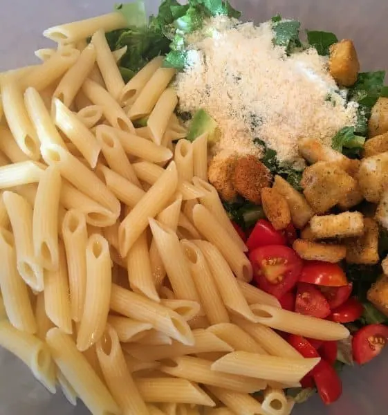 Addition of cooked Penne pasta