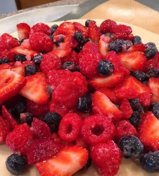 Add berries into crust for galette