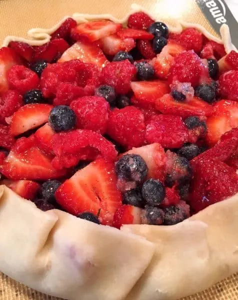 crust edges folded up for galette