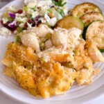 Tuna casserole with delicious side salads and veggies.
