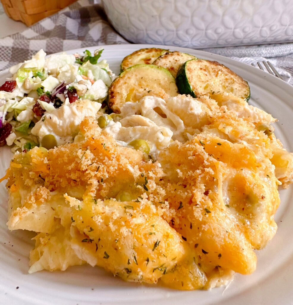Tuna Casserole on a serving plate.