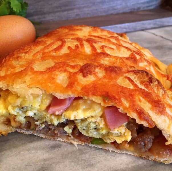 stuffed breakfast calzone