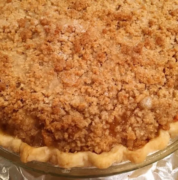 baked dutch apple pie with crumb topping 