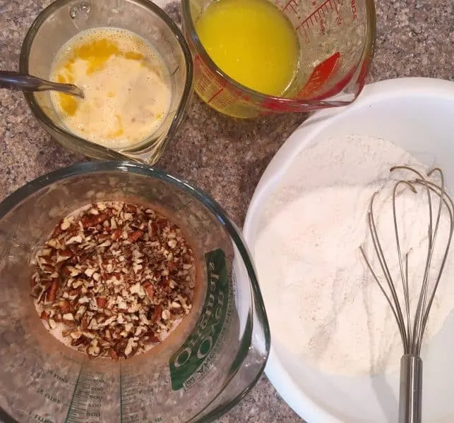 Ingredients for cobbler batter