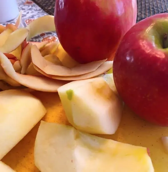Apples peeled and cored