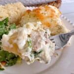 Chicken Alfredo Lasagna Roll-UPs on a fork.