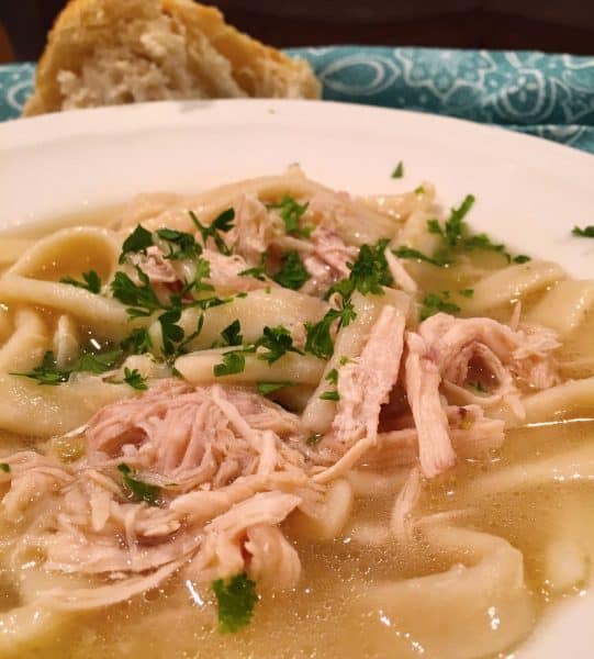 bowl full of Grandmas Chicken Noodle Soup