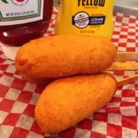 Corn dogs dipped in a homemade batter