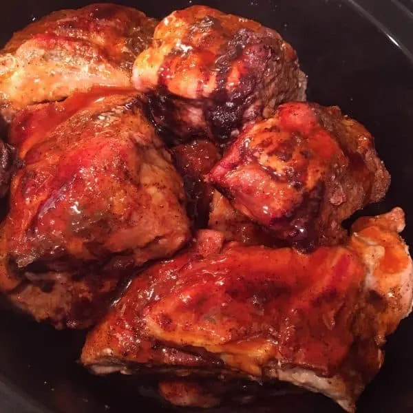 slow cooked honey buffalo wings in the slow cooker
