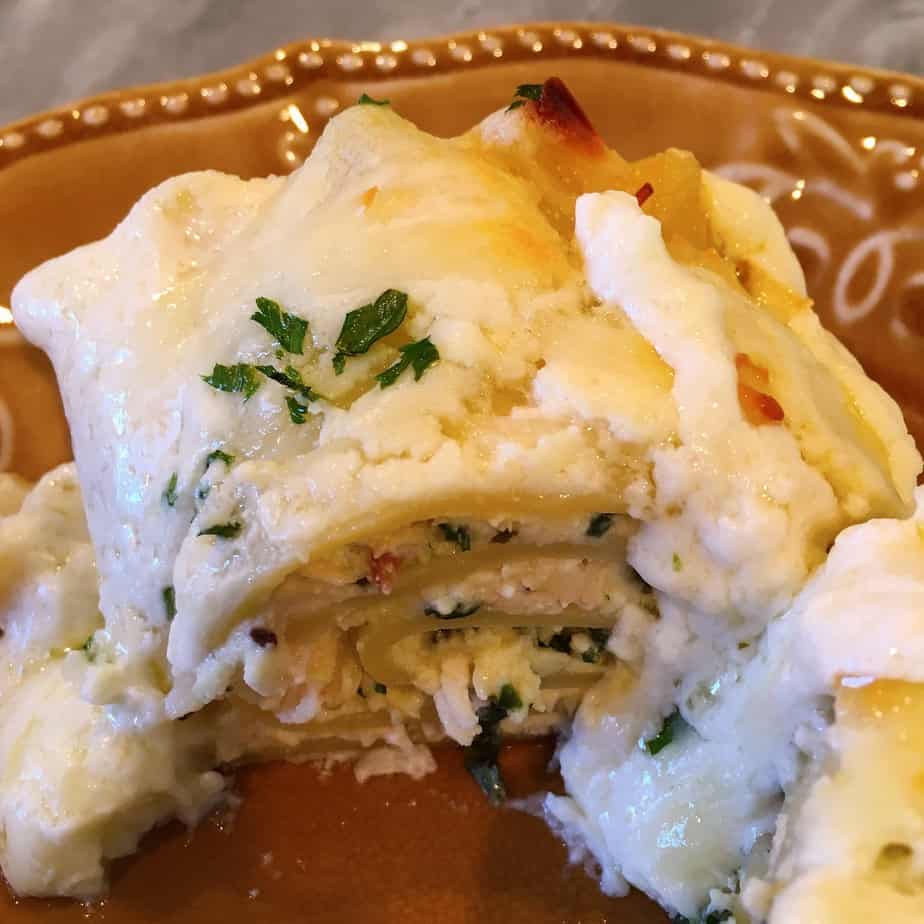 Spinach Chicken Alfredo Lasagna Roll Up 201724 Norine's Nest