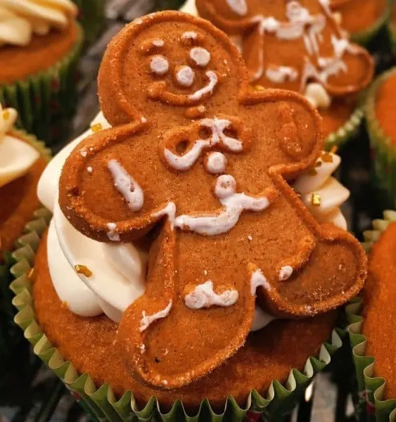 close up of Gingerbread spiced cupcakes