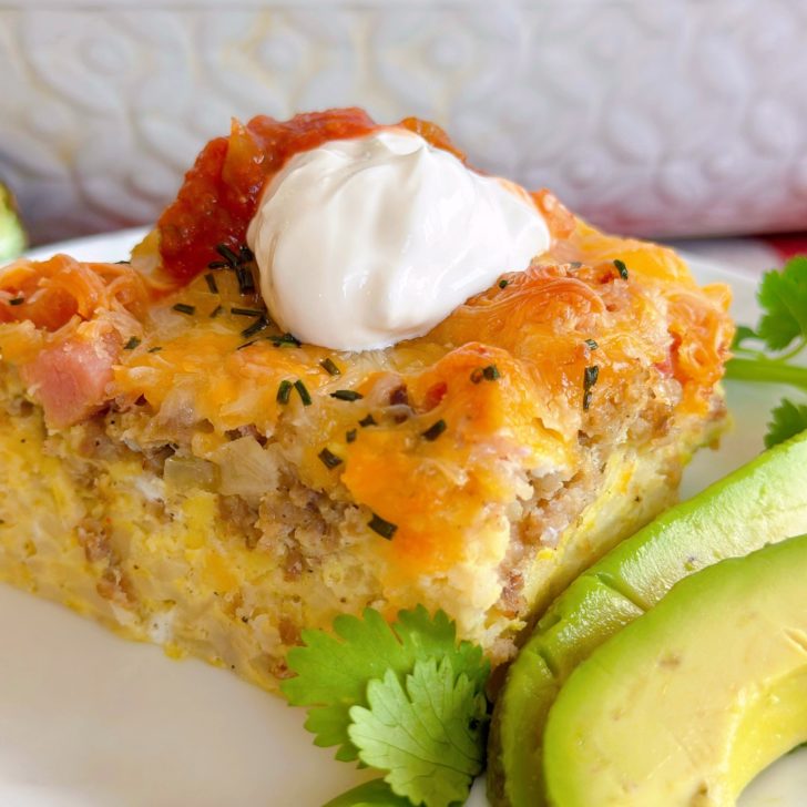 Close-up of Breakfast Casserole.