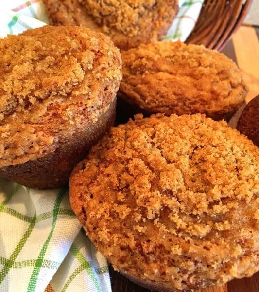 Banana Crumb Muffin in bread basket