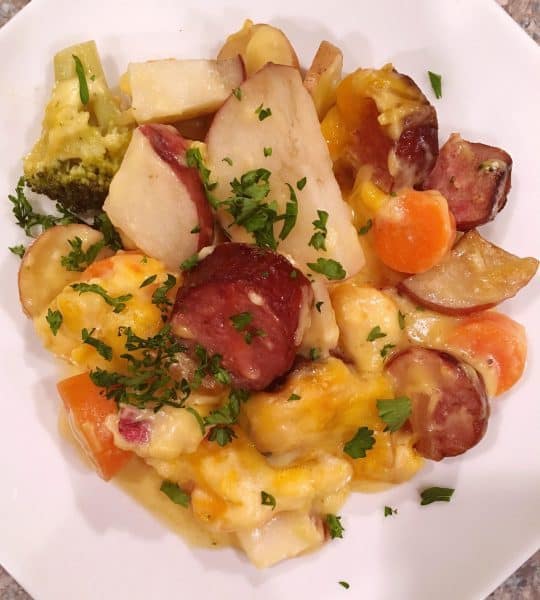 Beef Smoked Sausage with Vegetables Casserole
