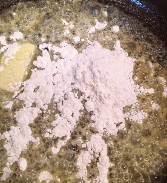 butter and flour in large skillet