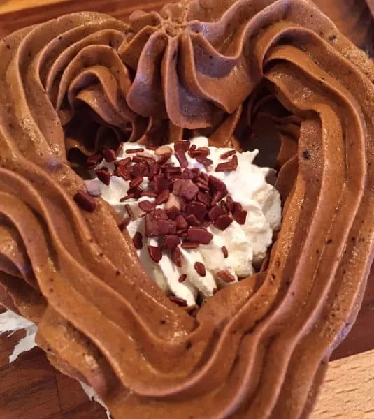 Adding chocolate sprinkle inside the puff pastry filling