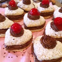 Chocolate cherry eclairs