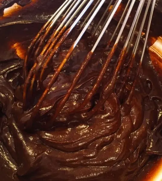 Whipping up Chocolate Pudding in bowl