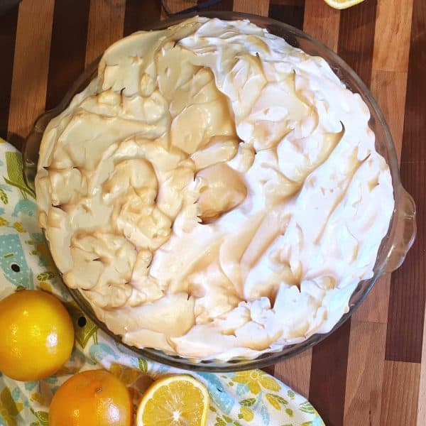 Baked Lemon Meringue Pie toasted to perfection