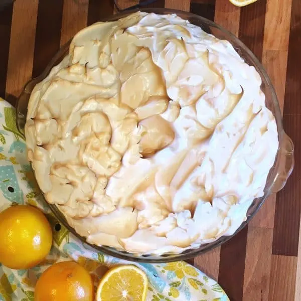 Baked Lemon Meringue Pie toasted to perfection