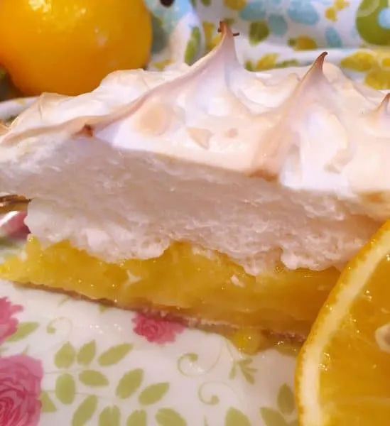 Slice of Mile High Lemon Meringue Pie