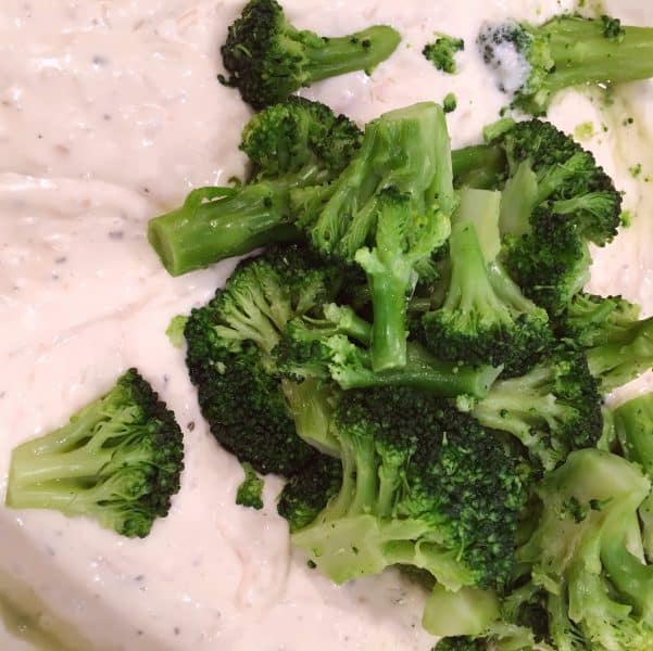 Cream Soup, Rice, and Broccoli in a bowl