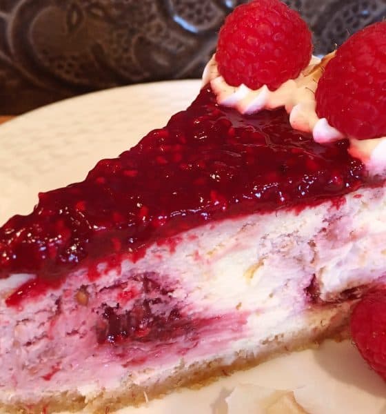 Slice of Coconut Raspberry Cheesecake 