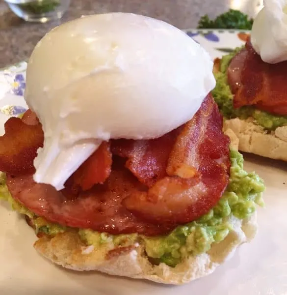 English Muffin, Bacon, Poached Egg for Eggs Benedict